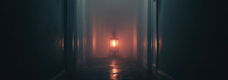 illuminated by a single warm lantern