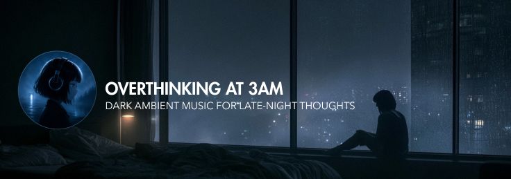 A solitary figure sits beside a rain-covered window in a dark bedroom at 3AM